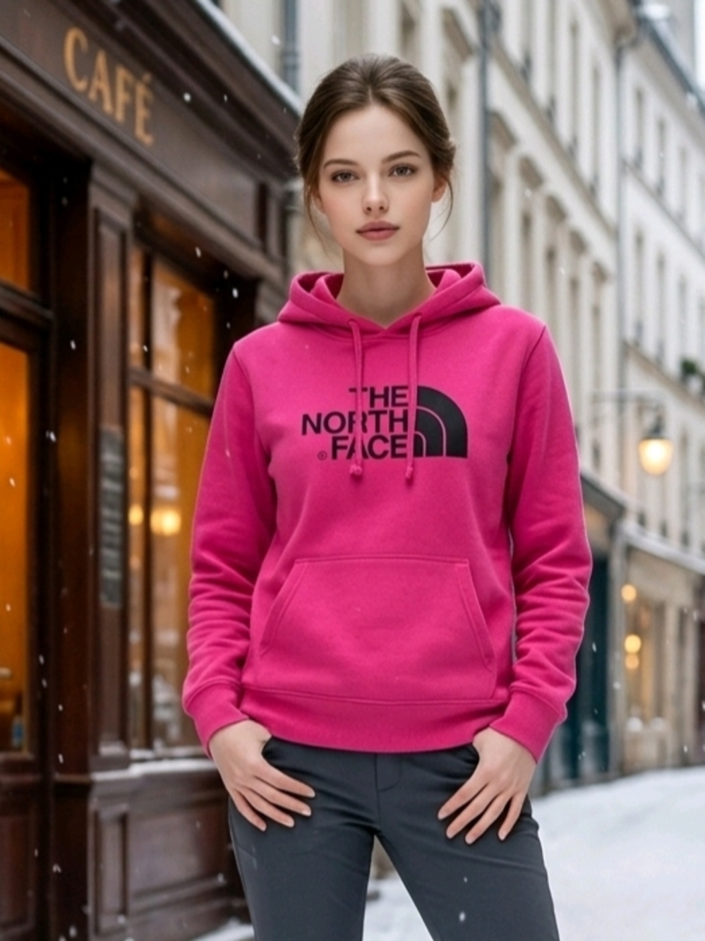 The North Face Pink Half Dome Pullover Hoodie M EUC